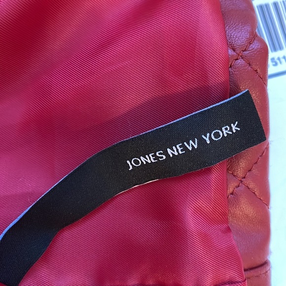 Red genuine leather coat by Jones NY ,size S. NWOT. - Picture 5 of 11